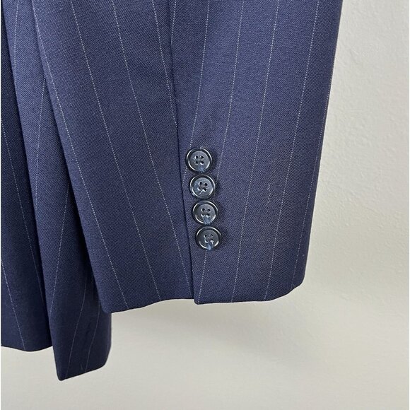 Burberrys’ Vtg Prorsum Pinstripe Suit Jacket Coat And Trousers‎ Pinstripe Navy - Picture 4 of 16